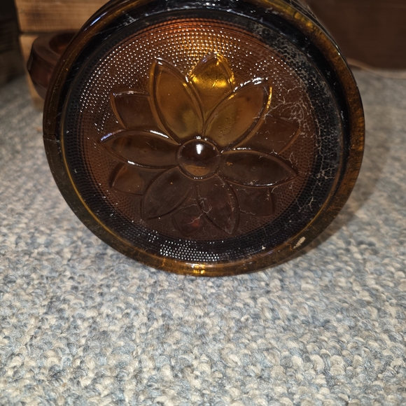 Amber Floral Glass Pitcher - Picture 3 of 5